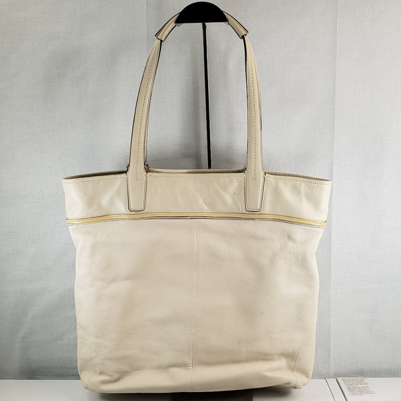 Coach 17041 Audrey Leigh Laser Cut Perforated Ivory Leather Tote Shoulder BagNWT - Picture 4 of 16